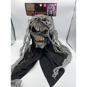 New Creepy Crypt Halloween Mask Scary Skeleton Totally Ghoul Horror Kmart Old